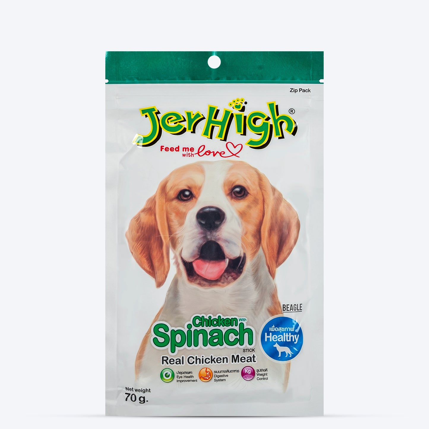 JerHigh Spinach Stick Dog Treats with Real Chicken Meat_01