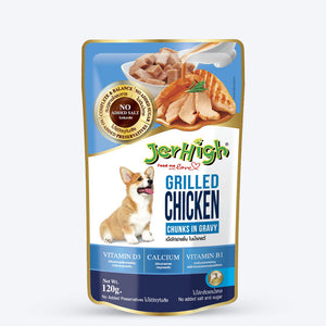 JerHigh Chicken Grilled in Gravy Wet Dog Food - 120 g packs - Heads Up For Tails