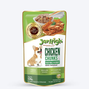 JerHigh Chicken & Vegetable in Gravy Wet Dog Food - 120 g packs - Heads Up For Tails