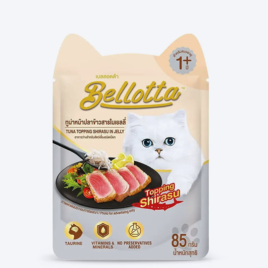 Bellotta Tuna Topping Shirasu In Jelly Cat Wet Food - 85 gm - Heads Up For Tails