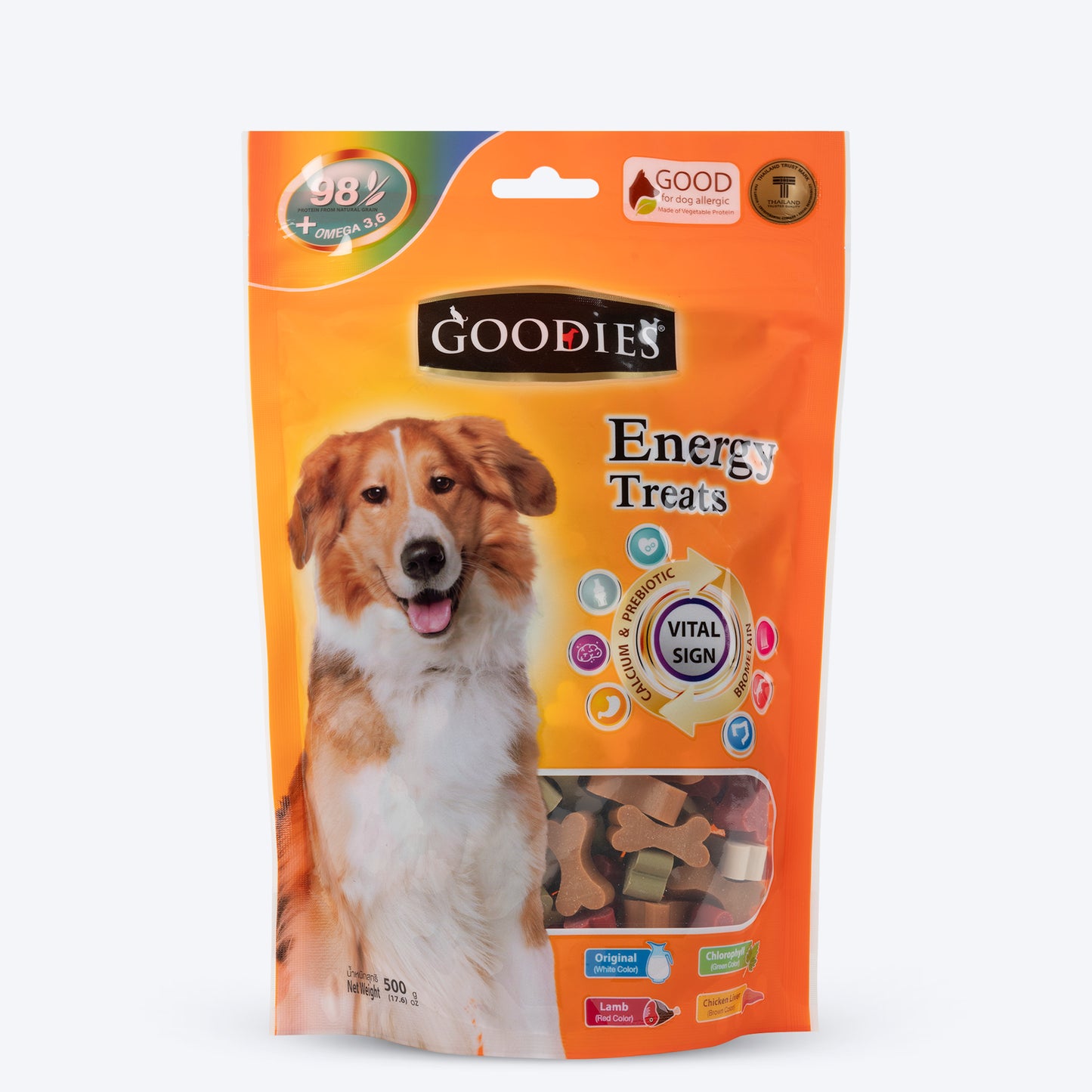 Goodies Energy Dog Treats - Bone Shaped - 500 g - Heads Up For Tails