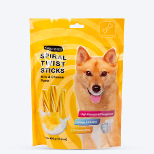 Goodies Spiral Twist Sticks Milk & Cheese Flavour- 450 g - Heads Up For Tails