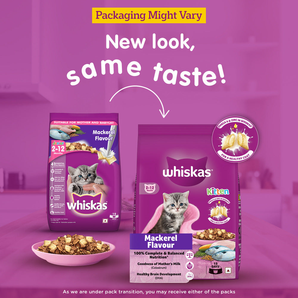 Whiskas Mackerel Flavour Dry Food For (2-12 Months) Kitten