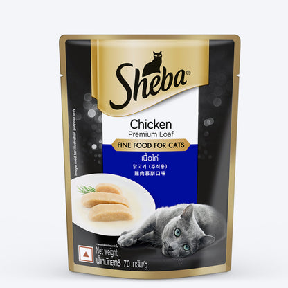 Sheba Rich Chicken Premium Loaf Adult Wet Cat Food - 70 g Packs_01