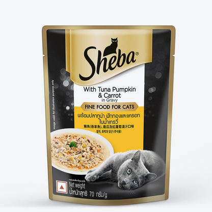 Sheba Rich Premium Tuna Pumpkin & Carrot In Gravy Adult Wet Cat Food - 70 g Packs_01