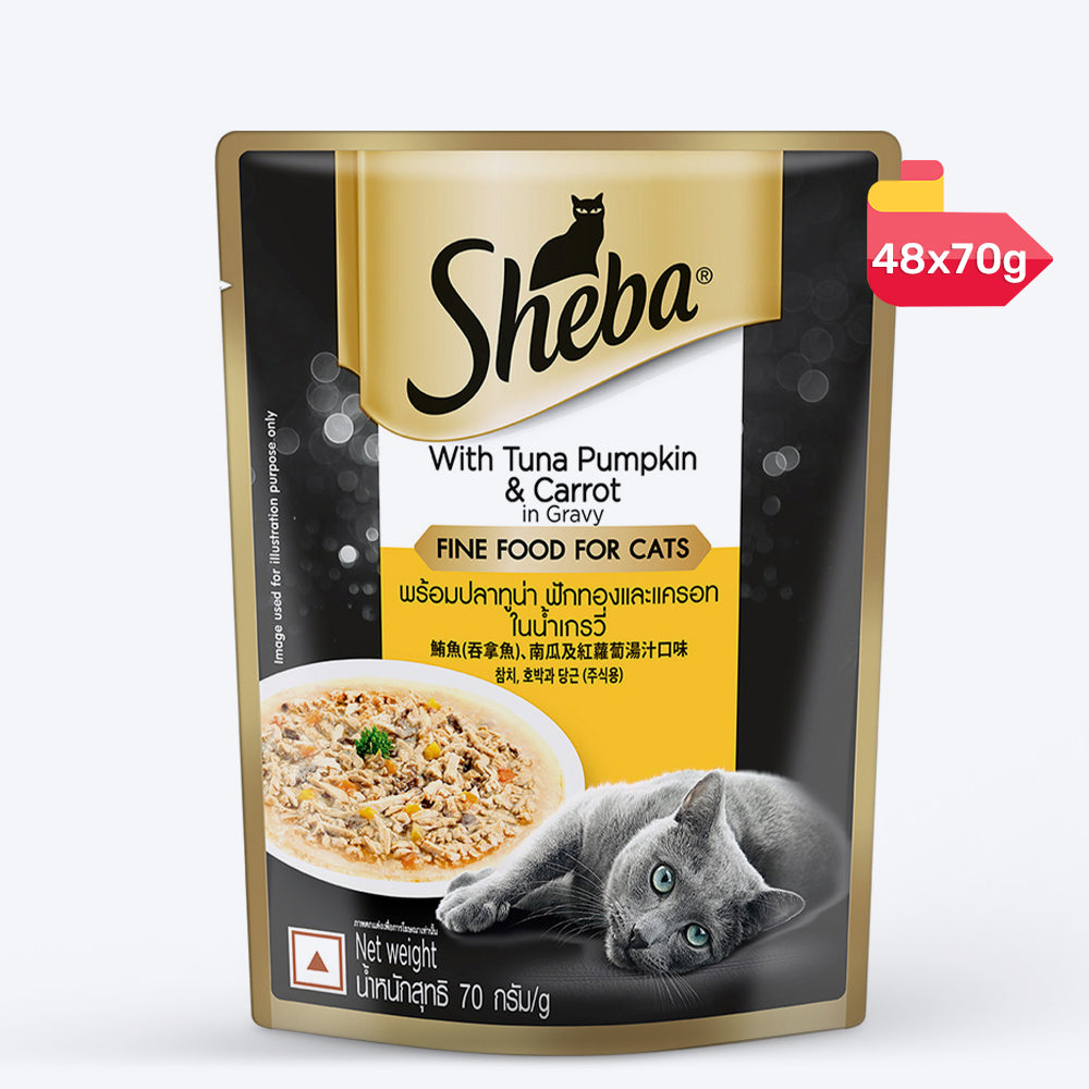 Sheba Rich Premium Tuna Pumpkin & Carrot In Gravy Adult Wet Cat Food - 70 g Packs_11