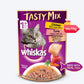 Whiskas Tasty Mix Wet Food Made With Real Fish(Tuna), Chicken & Carrot in Gravy For Adult (1+ year) Cat - 70 gm Pack