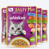 Whiskas Tasty Mix Wet Food Made With Real Fish (Salmon & Wakame Seaweed) With Chicken in Gravy For Adult (1+ year) Cat - 70 gm Pack - Heads Up For Tails