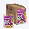 Whiskas Tasty Mix Wet Food Made With Real Fish (Salmon & Wakame Seaweed) With Chicken in Gravy For Adult (1+ year) Cat - 70 gm Pack - Heads Up For Tails