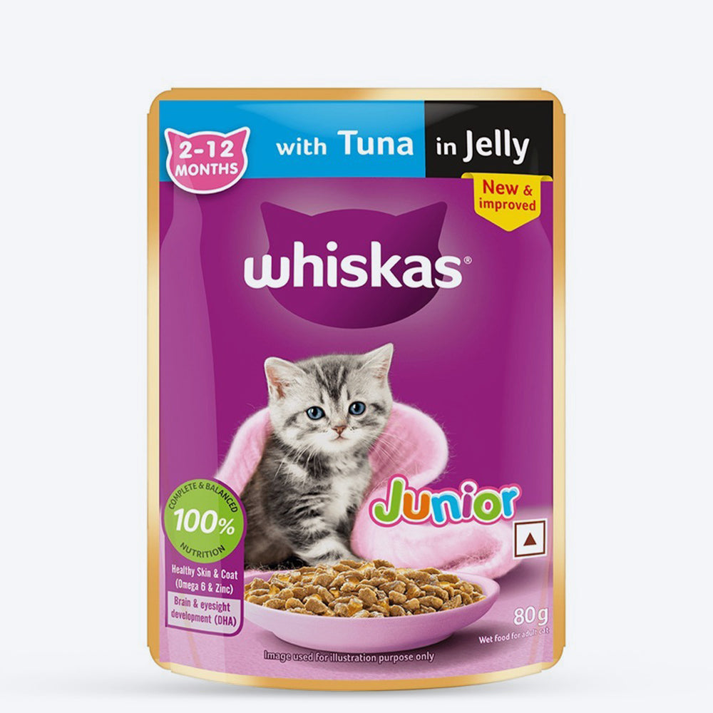 Whiskas Tuna in Jelly (2-12 Months) Wet Food For Kitten - 80 gm Pack