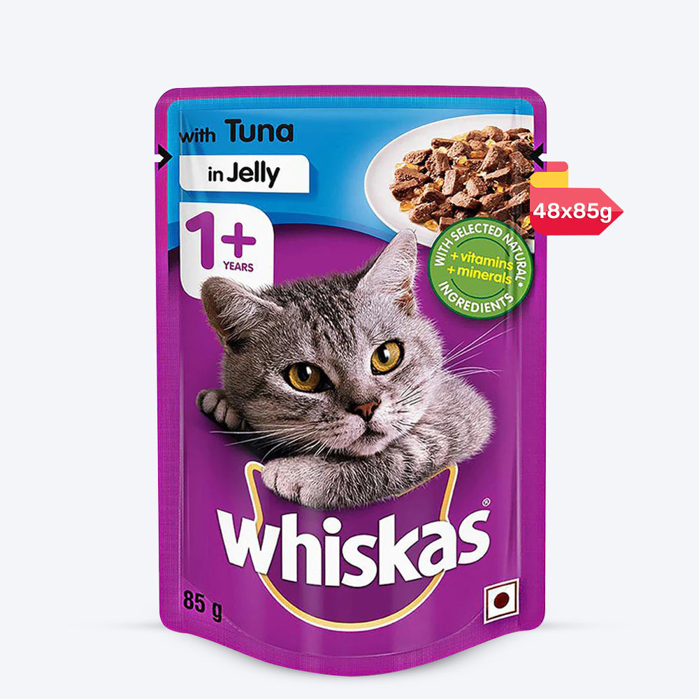 Whiskas Tuna in Jelly Adult Wet Cat Food - 85 gm packs - Heads Up For Tails