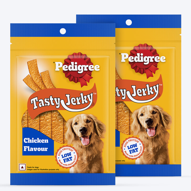 Pedigree Tasty Jerky Chicken Flavour Treat For Adult Dog - 70 g - Heads Up For Tails