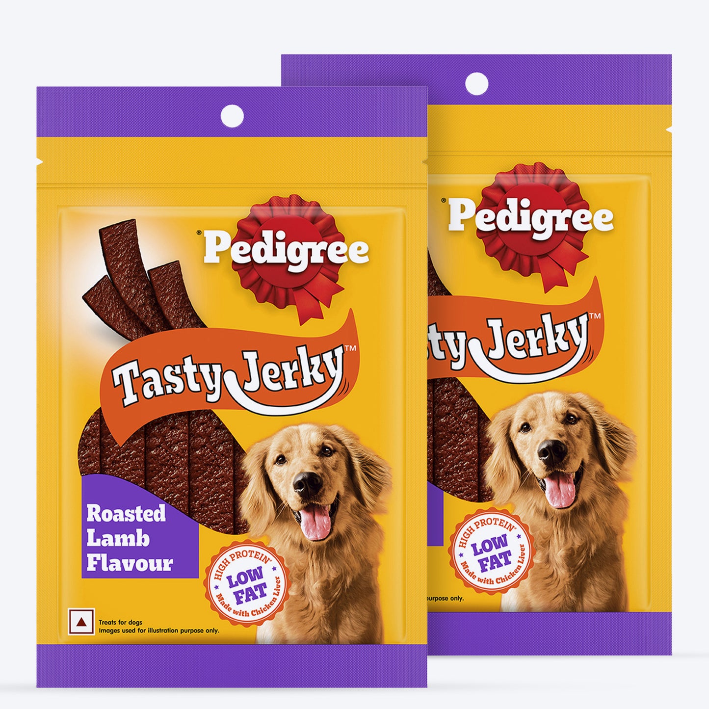 Pedigree Tasty Jerky Roasted Lamb Flavour Treat For Adult Dog - 70 g - Heads Up For Tails