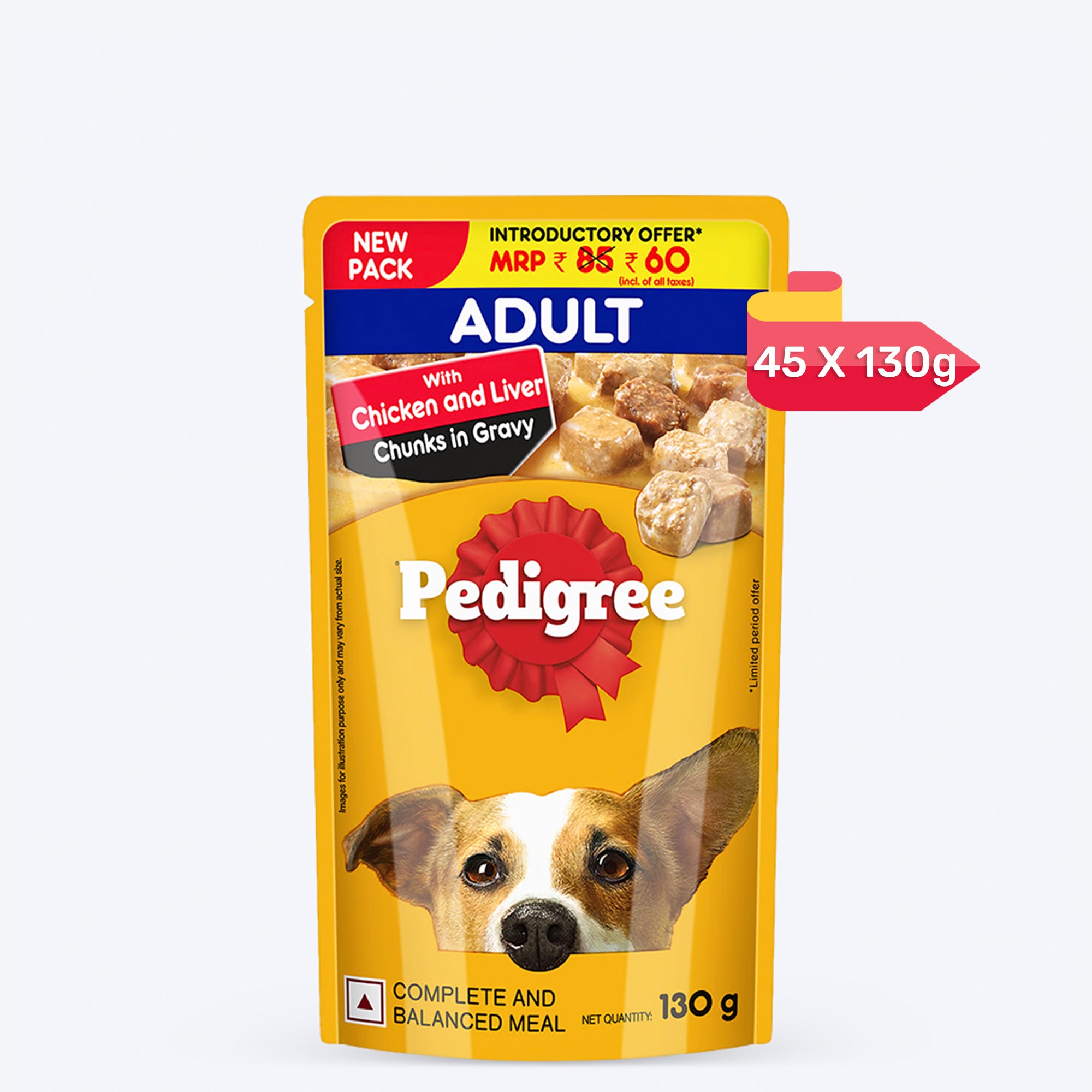 Pedigree Chicken Liver Chunks In Gravy Adult Dog Wet Food 130