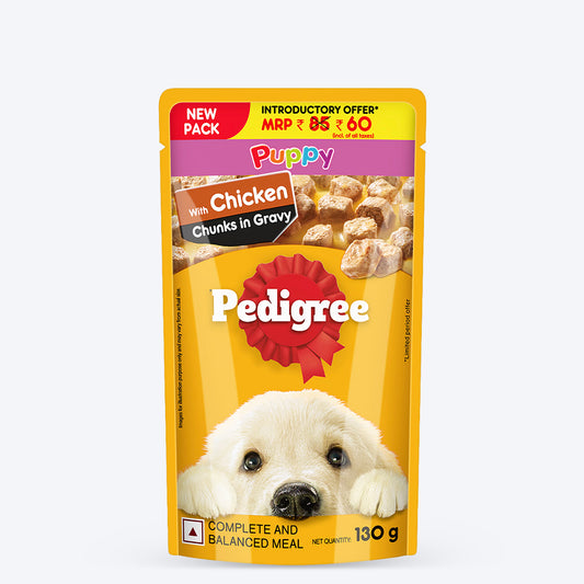 Pedigree Chicken Chunks In Gravy Puppy Wet Food - 130 gm_01