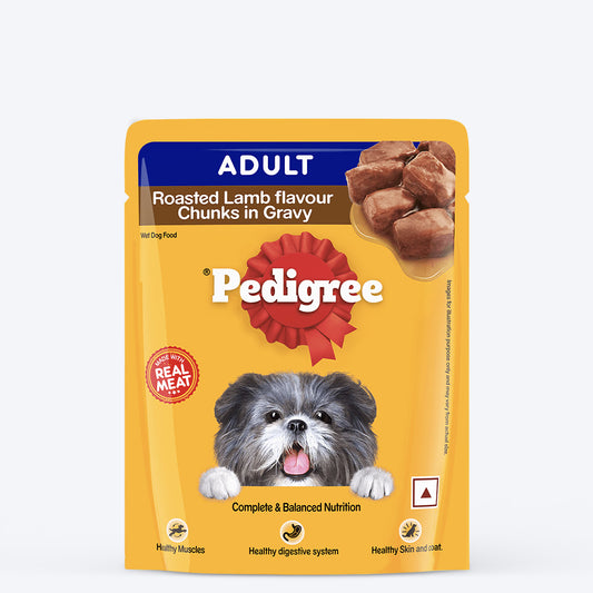 Pedigree Roasted Lamb Chunks In Gravy Adult Dog Wet Food - 70 gm_01