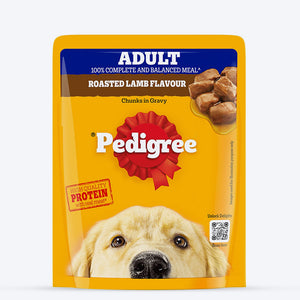 Pedigree Roasted Lamb Chunks In Gravy Adult Dog Wet Food - 70 gm - Heads Up For Tails