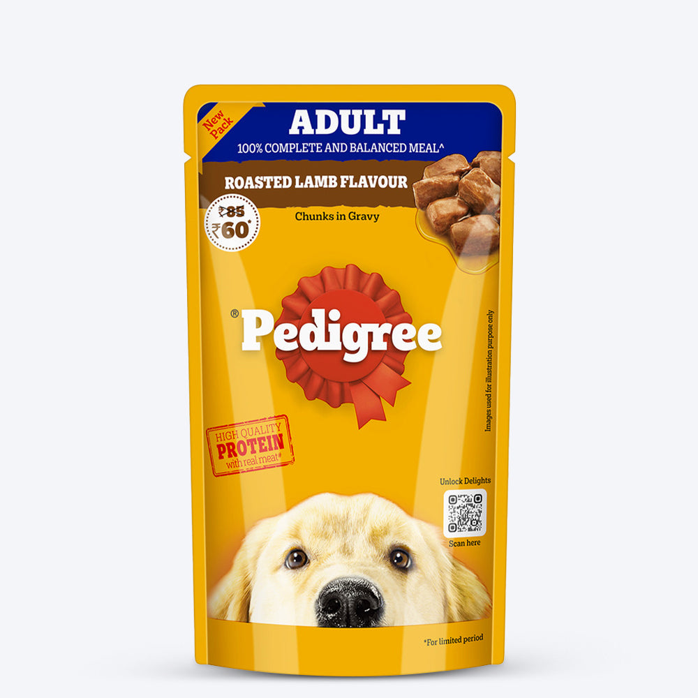 Pedigree Roasted Lamb Chunks In Gravy Adult Dog Wet Food - 130 g