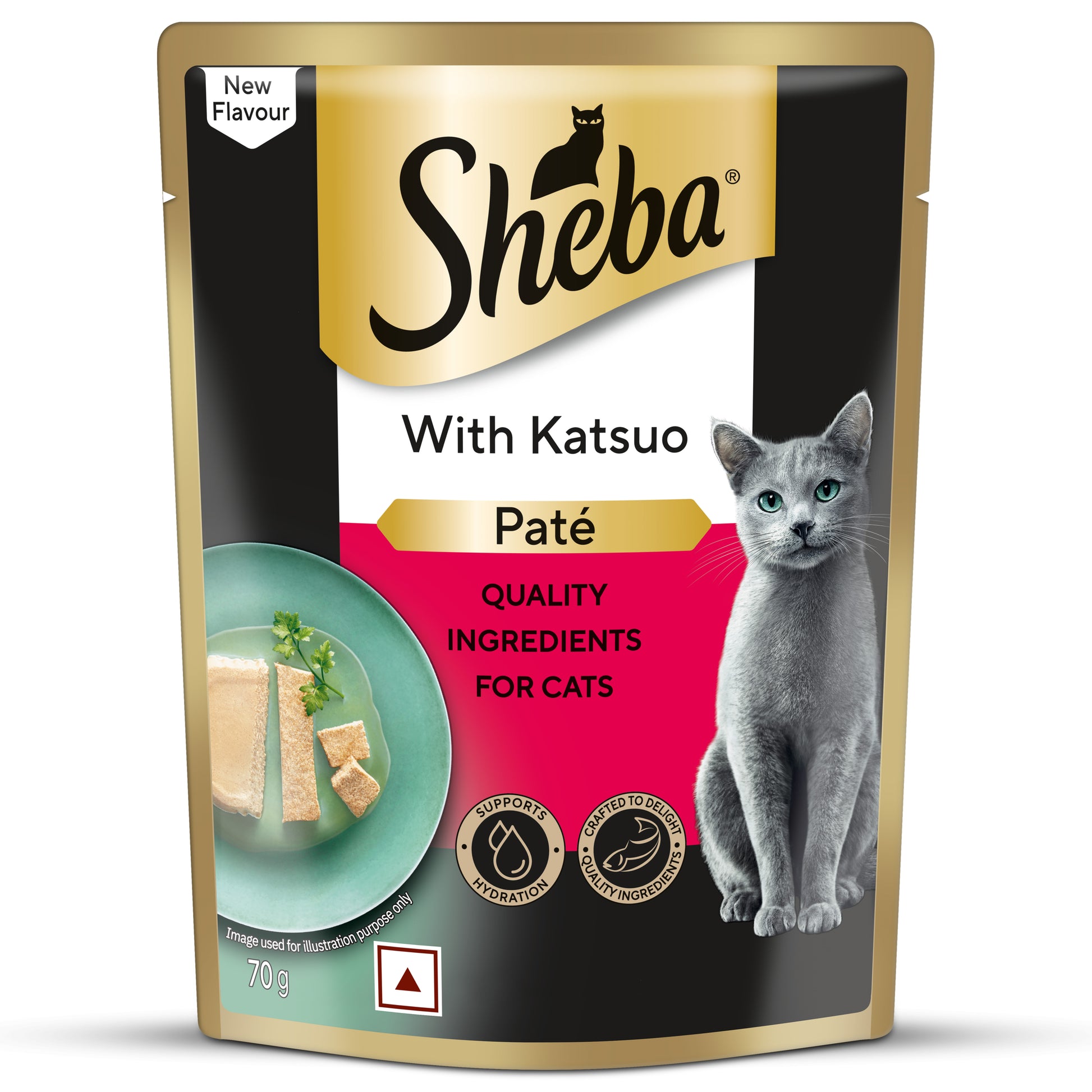 Sheba Katsuo Pate Wet Food For Adult Cat - 70 gm - Heads Up For Tails