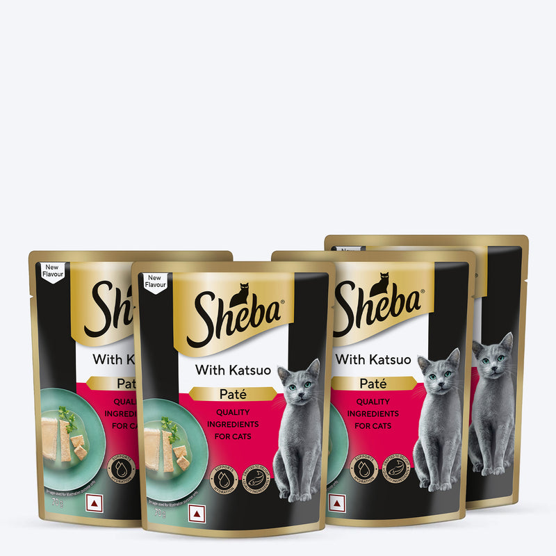 Sheba Katsuo Pate Wet Food For Adult Cat - 70 gm - Heads Up For Tails