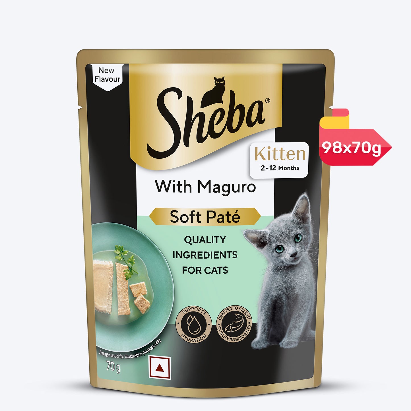 Sheba Maguro Pate Wet Food For Kitten - 70 gm - Heads Up For Tails