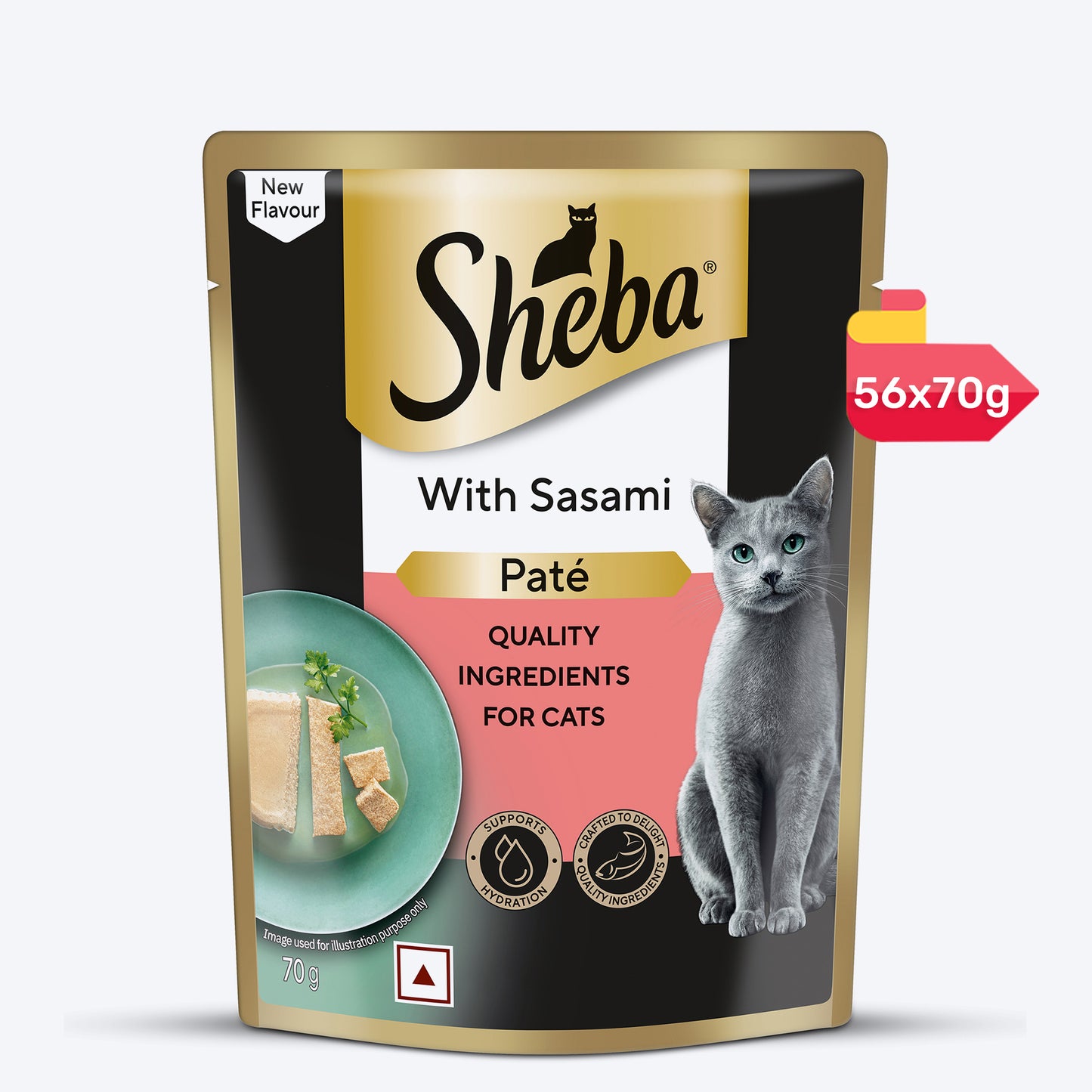 Sheba Sasami Pate Wet Food For Adult Cat - 70 gm - Heads Up For Tails