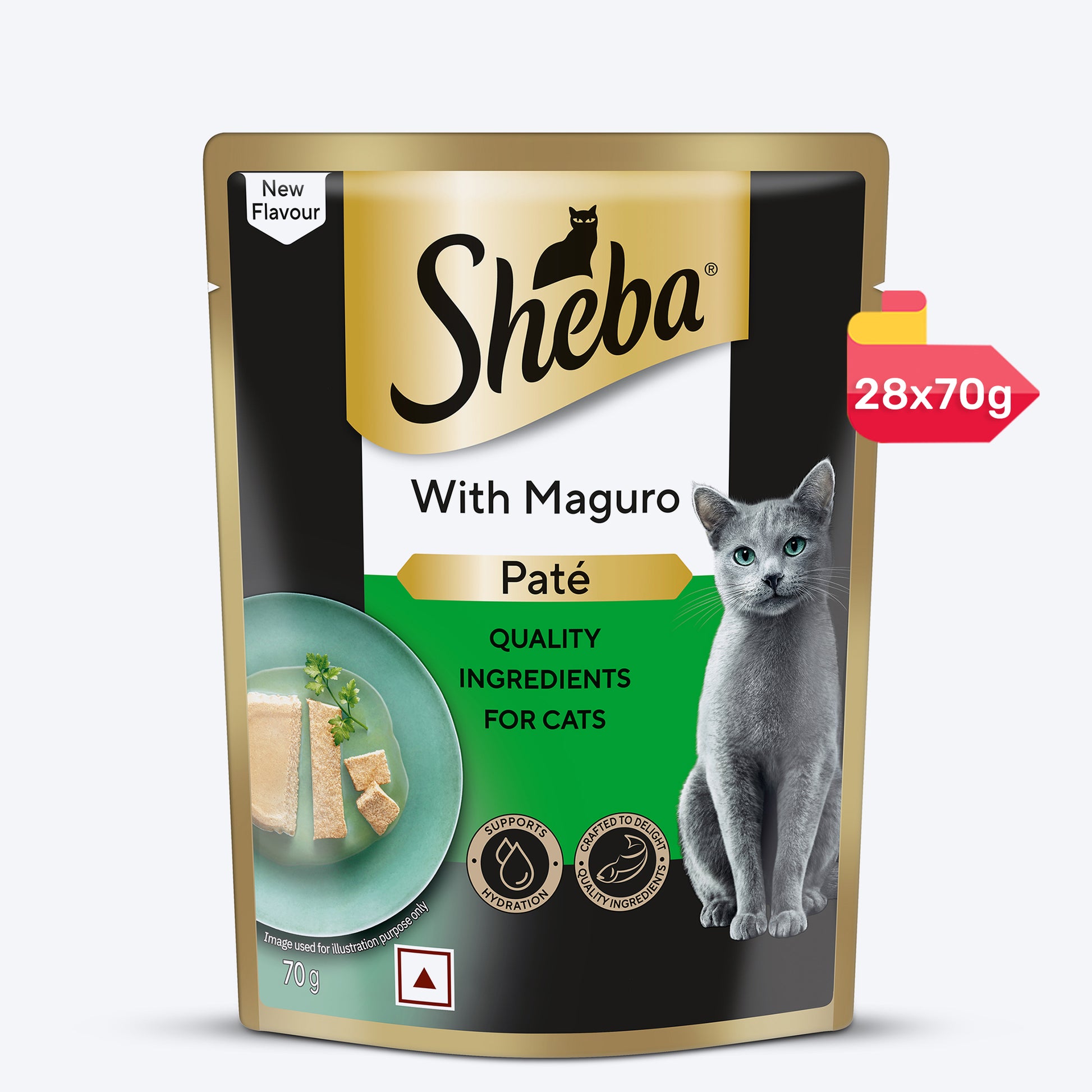 Sheba Maguro Pate Wet Food For Adult Cat - 70 gm - Heads Up For Tails