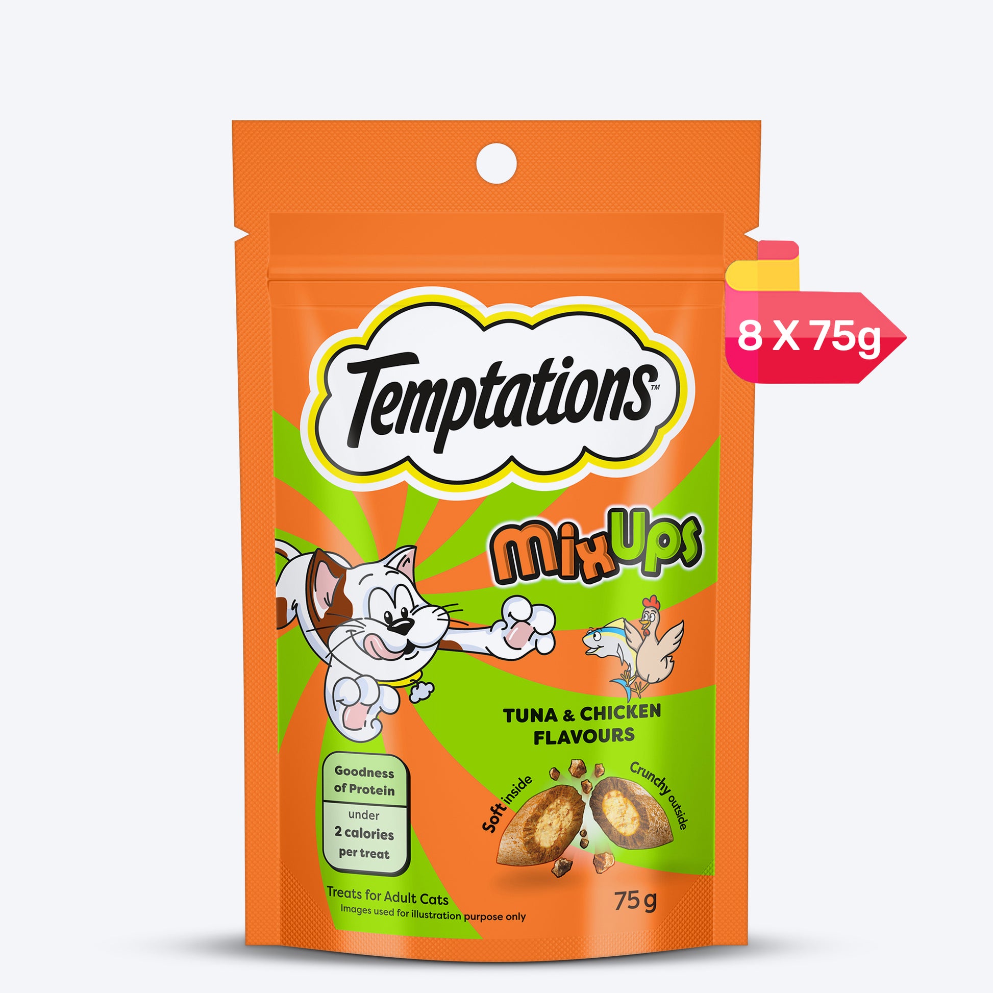 Temptations MixUps Tuna & Chicken Flavours Cat Treat - 75 g - Heads Up For Tails