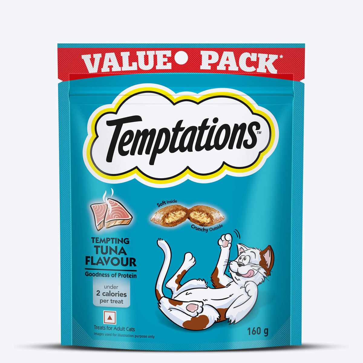 Temptations Tempting Tuna Flavour Cat Treat - 160 g - Heads Up For Tails