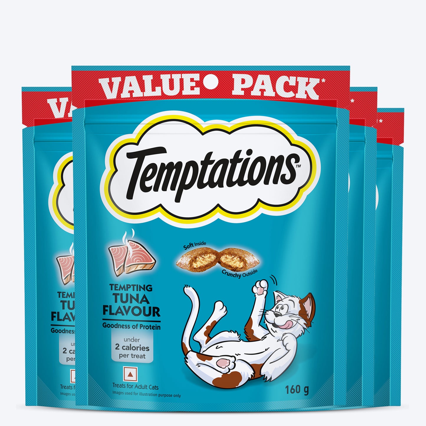 Temptations Tempting Tuna Flavour Cat Treat - 160 g - Heads Up For Tails