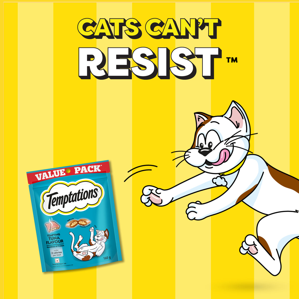 Temptations Tempting Tuna Flavour Cat Treat - 160 g - Heads Up For Tails
