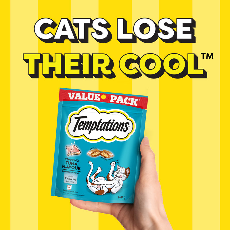 Temptations Tempting Tuna Flavour Cat Treat - 160 g - Heads Up For Tails