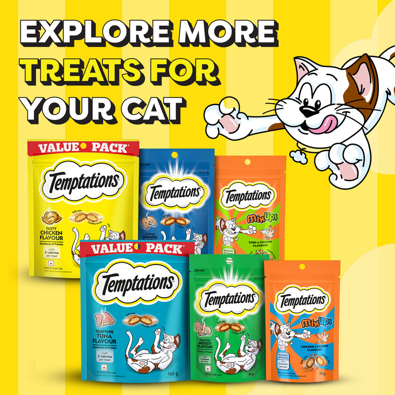 Temptations MixUps Chicken & Salmon Flavours Cat Treat - 75 g - Heads Up For Tails