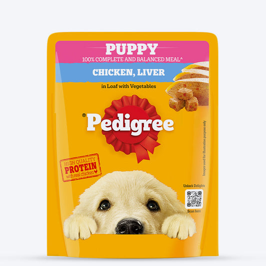 Pedigree Chicken Liver In Loaf With Vegetables Puppy Wet Food - 70 gm Packs - Heads Up For Tails