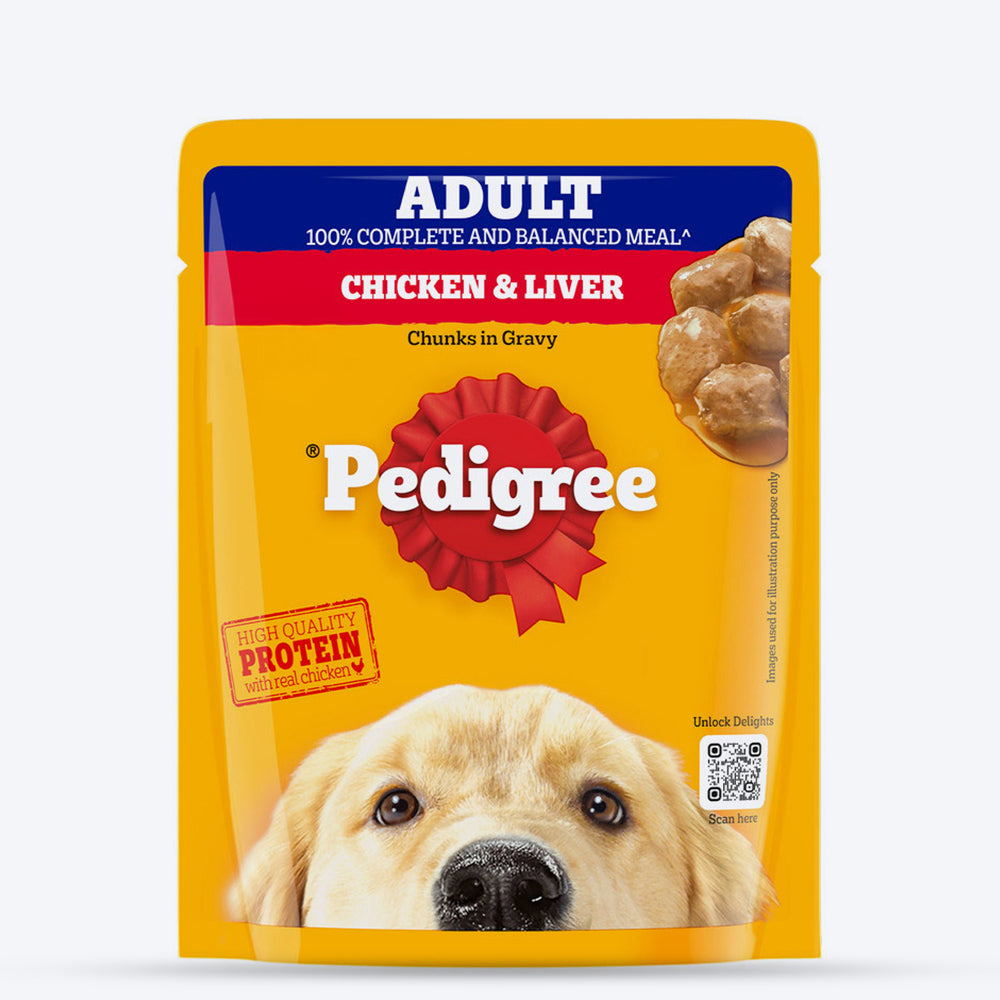 Pedigree Chicken &amp; Liver Chunks in Gravy Adult Wet Dog Food - 70 g packs