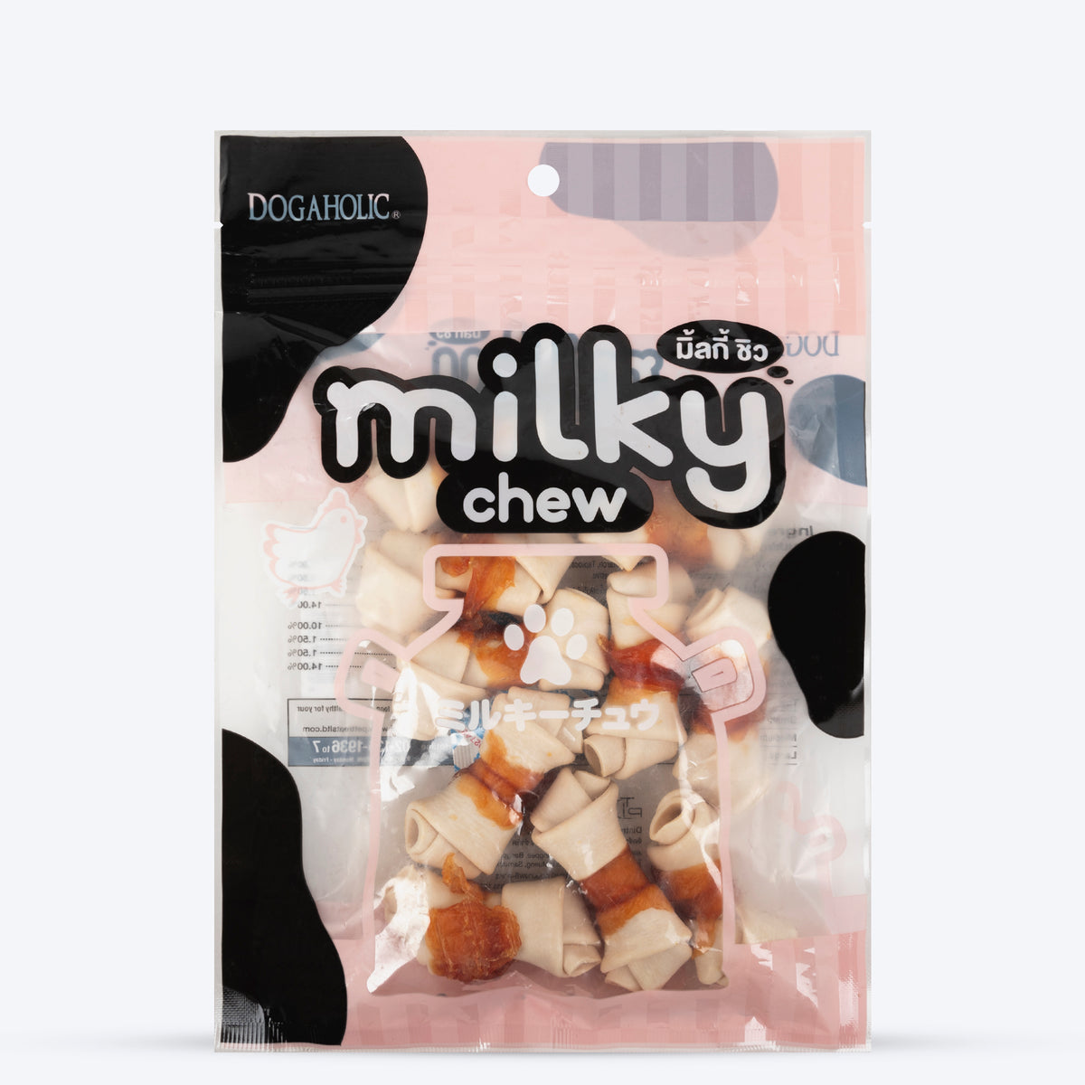Dogaholic Milky Chew Bone Style Chicken Treat For Dog - 140 g (10 Pcs)