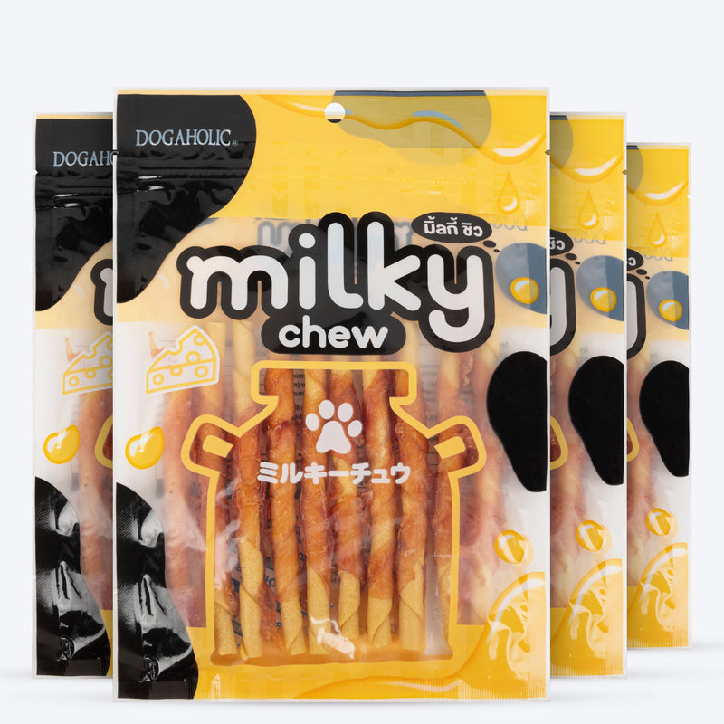 Dogaholic Milky Chew Cheese & Chicken Sticks - 10 Pcs - 130 g - Heads Up For Tails