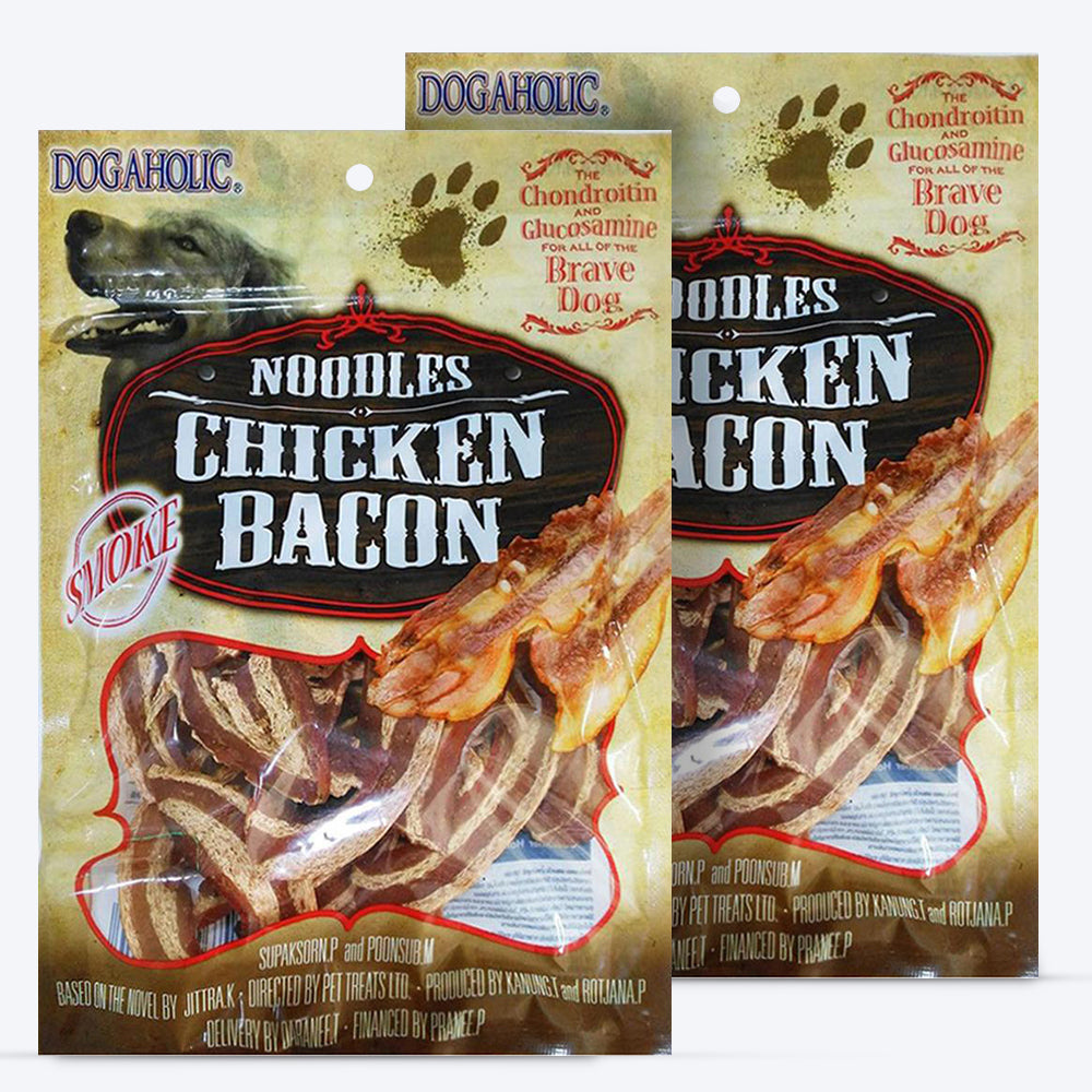 Dogaholic Noodles Chicken Bacon Strips Smoke Flavor Dog Treat - 130 g_03