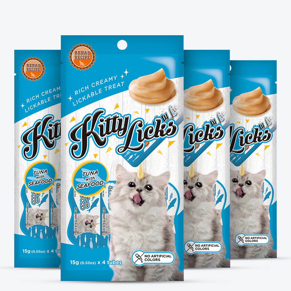 Rena's Recipe Kitty Licks Tuna With Seafood Kitten Treat Tubes - Heads Up For Tails