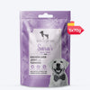 Sara's Doggie Treats Chicken Liver Jerky with Turmeric, 70 g, featuring a purple packaging and images of ingredients.