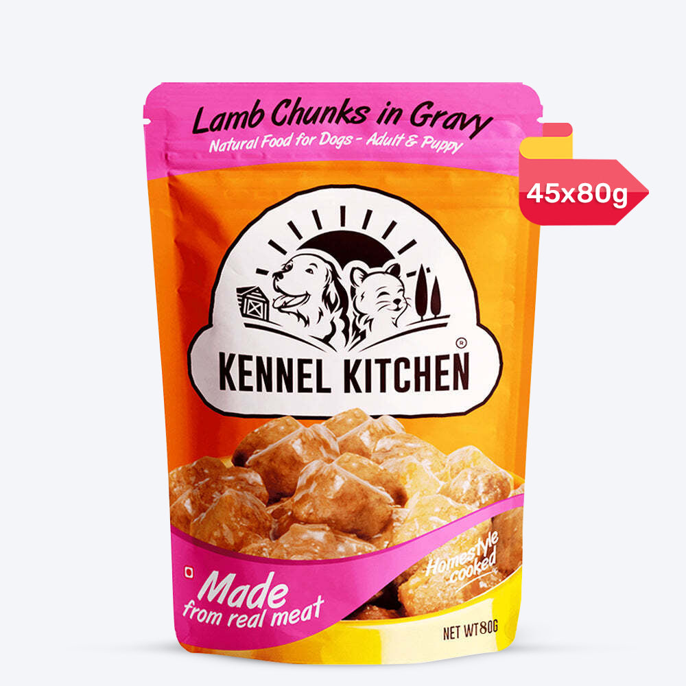 Kennel Kitchen Lamb Chunks in Gravy Wet Dog Food Online 100 g All Breeds Ages Heads Up For Tails