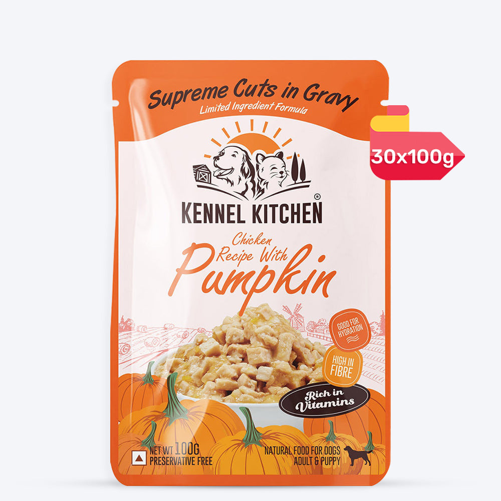 Kennel Kitchen Chicken with Pumpkin Supreme Cuts In Gravy Wet Dog Food - 100 g Packs