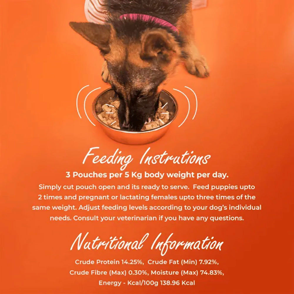 Kennel Kitchen Chicken Liver with Pumpkin Supreme Cuts In Gravy Wet Dog Food - 130 g Packs - Heads Up For Tails