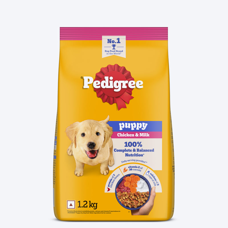 Pedigree Chicken & Milk Puppy Dry Dog Food (100% Complete & Balanced Nutrition)