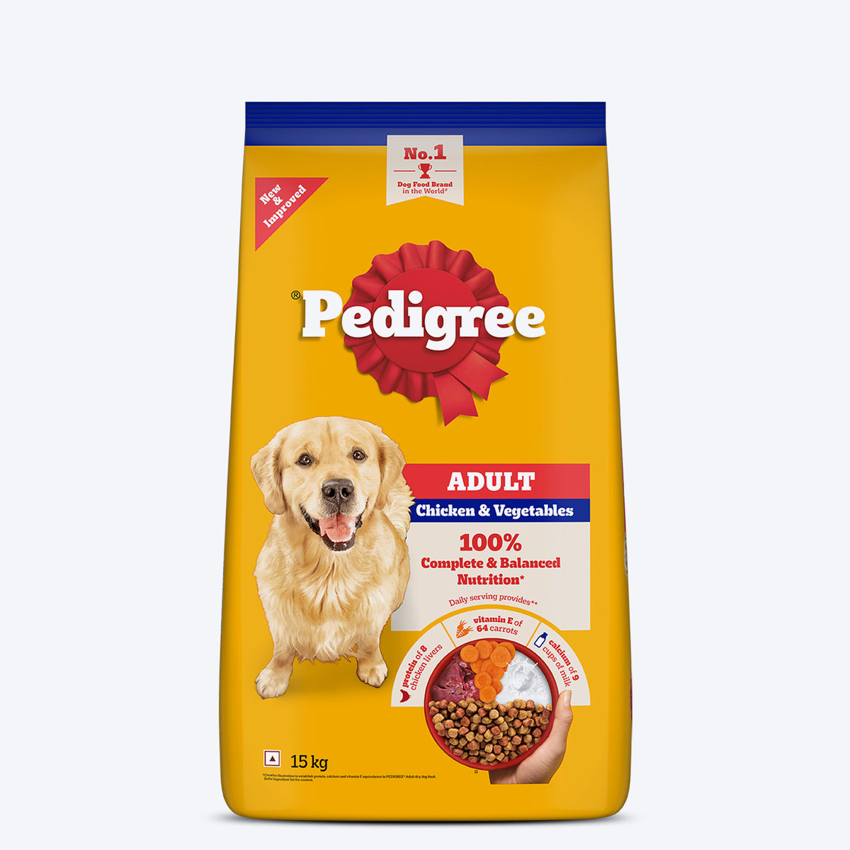 Pedigree Chicken & Vegetables Dry Food For Adult Dog - Heads Up For Tails