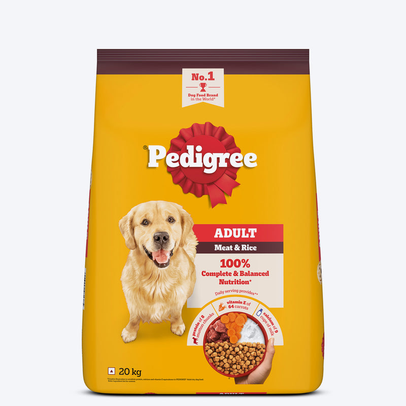 Pedigree Meat & Rice Dry Food For Adult Dog (100% Complete & Balanced Nutrition)