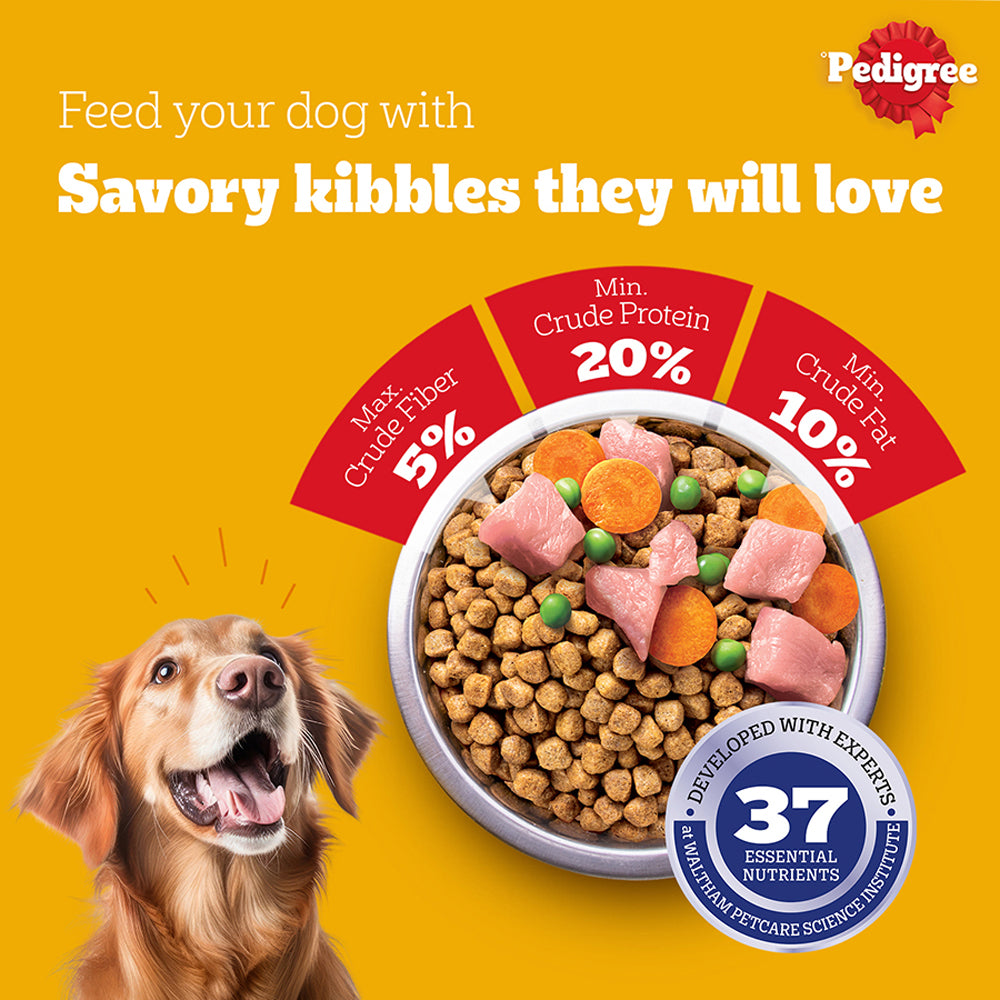 Pedigree Meat & Rice Adult Dry Dog Food - Heads Up For Tails