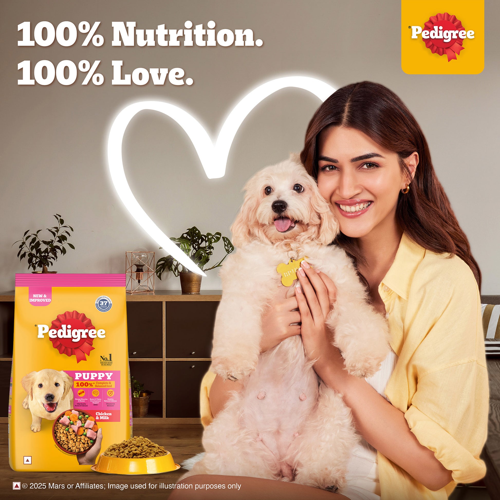 Pedigree Chicken & Milk Dry Puppy Food - Heads Up For Tails
