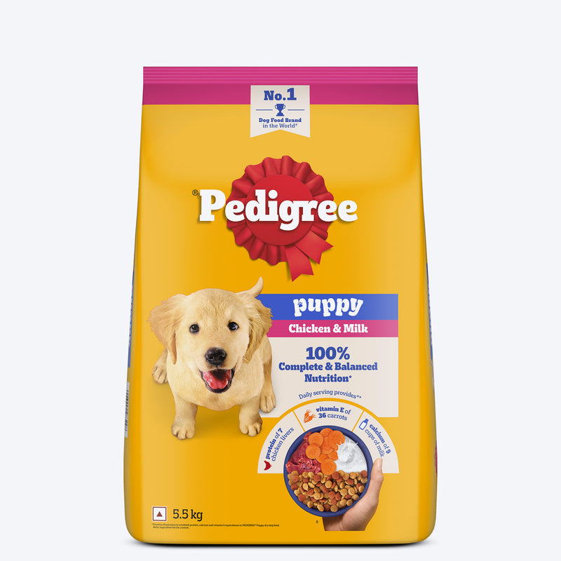 Pedigree Chicken & Milk Puppy Dry Dog Food (100% Complete & Balanced Nutrition)