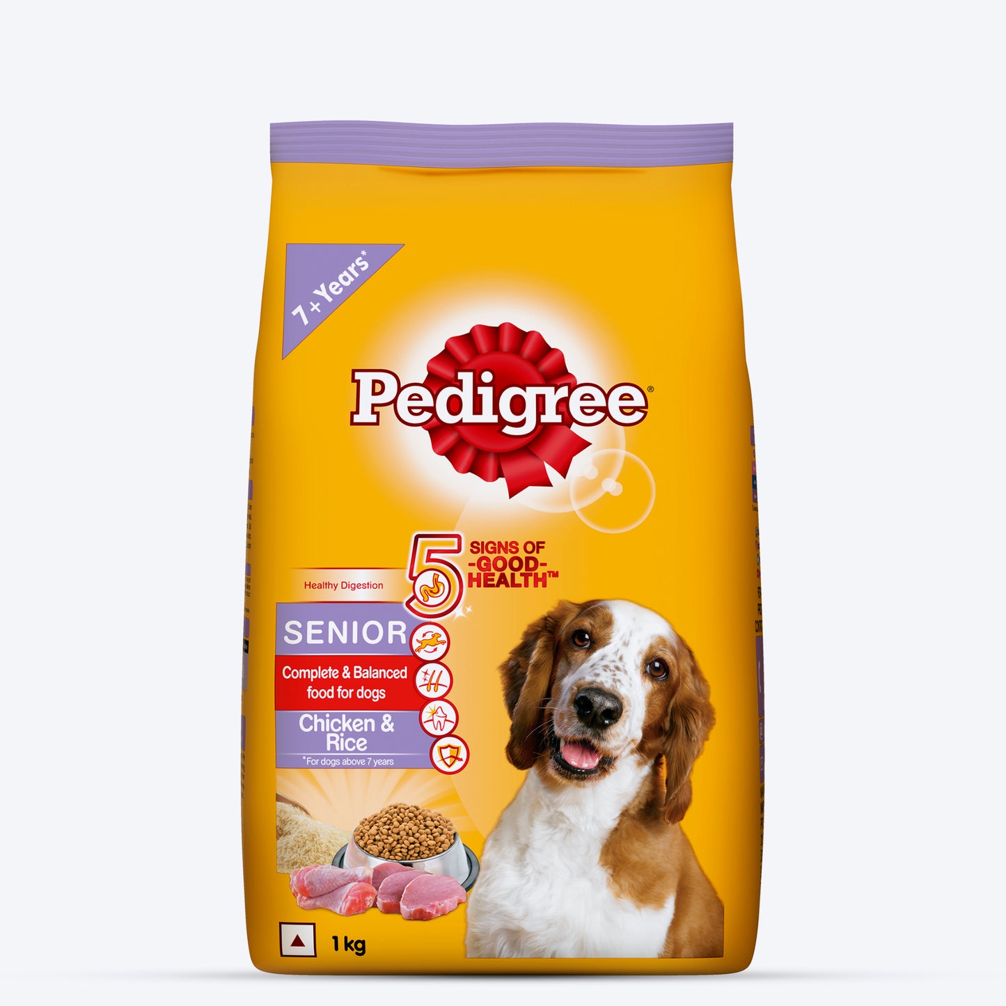 Pedigree Chicken & Rice Senior (7+ Years) Dog Dry Food - Heads Up For Tails